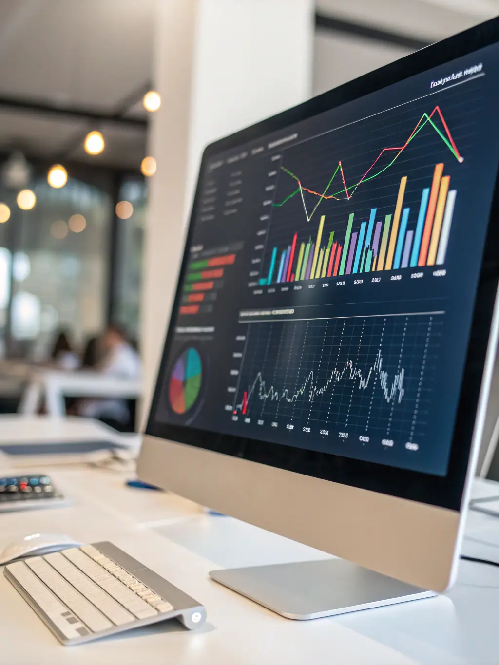 A clean, modern interface displaying data analytics and reporting, emphasizing the importance of tracking and optimizing performance.