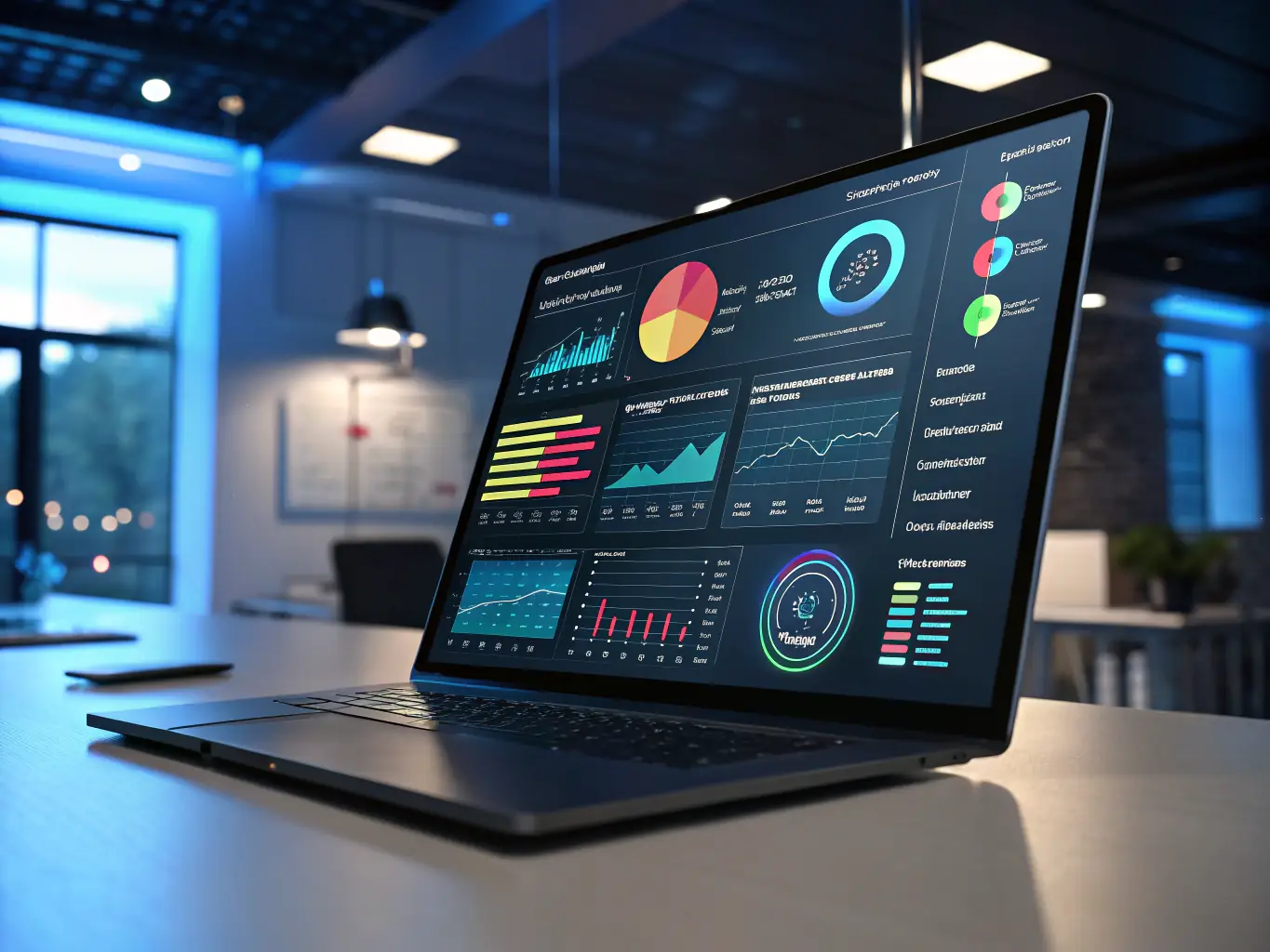 An image showing a digital marketing dashboard with graphs, ads, and analytics tools highlighting campaign performance, representing the Digital Marketing & Advertising service.