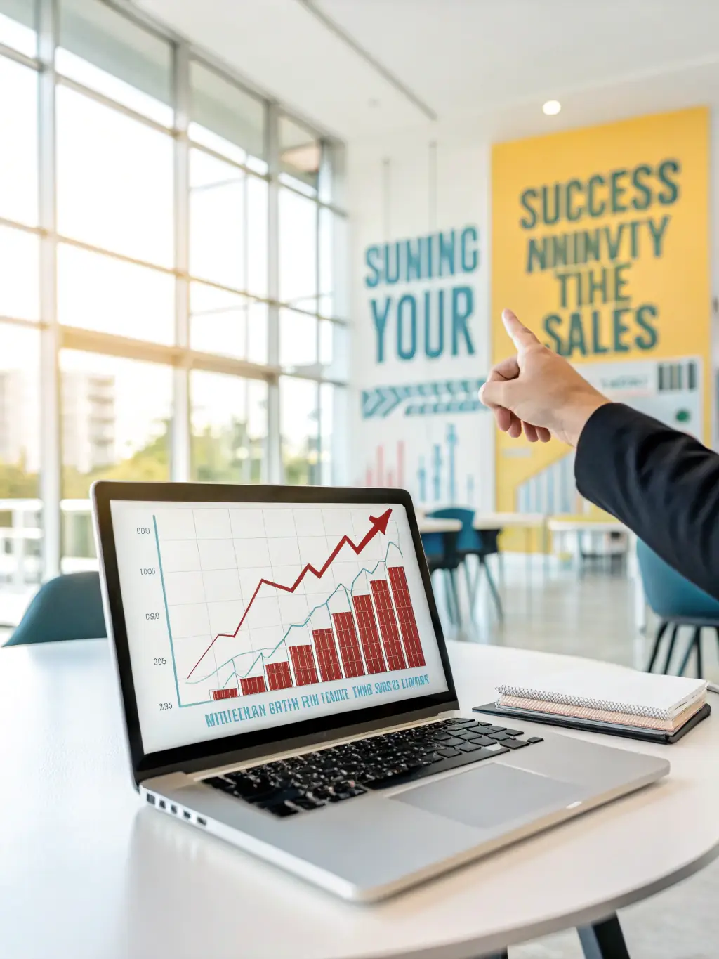 A dynamic image showing a successful online sales chart, representing Mirror Minds LLC's ability to boost sales through effective strategies.