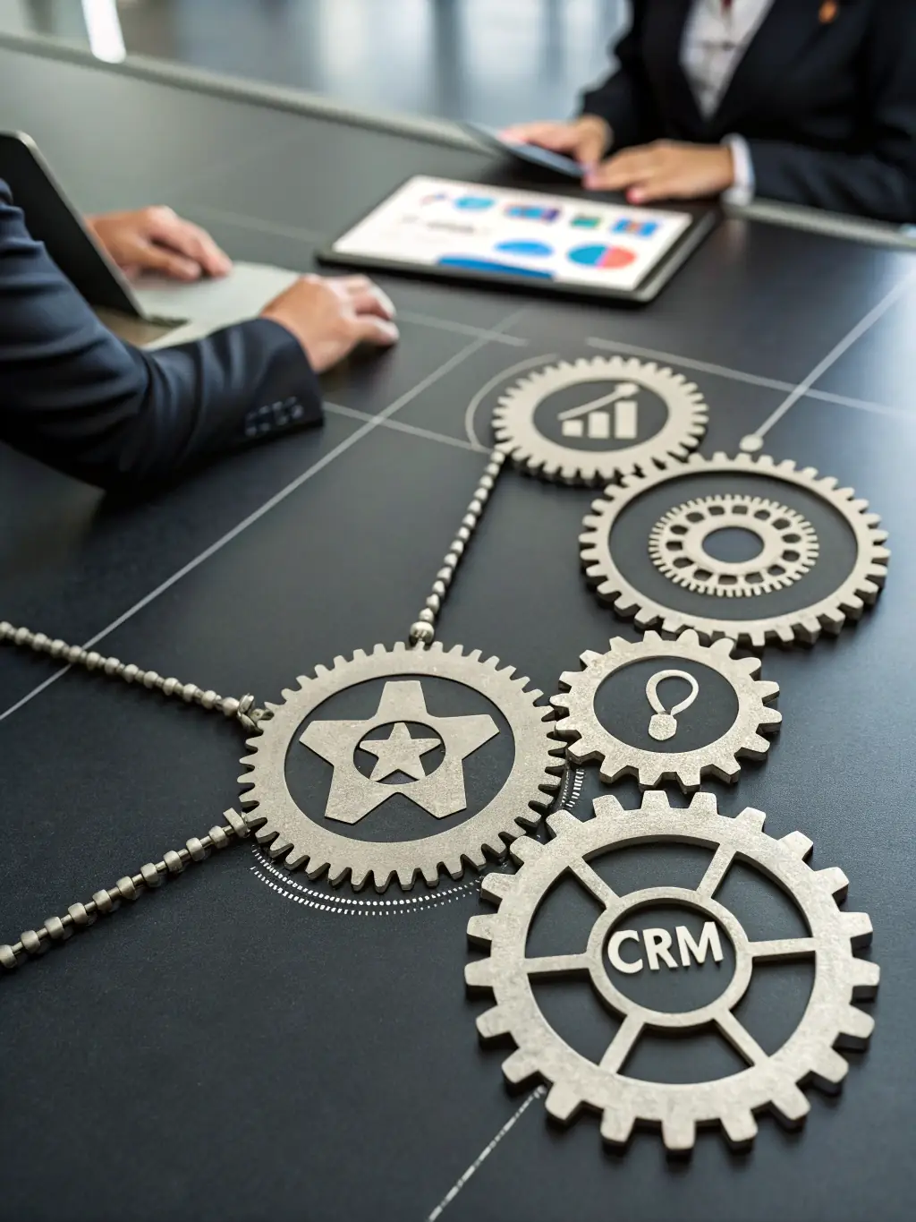 An image illustrating automated workflows and interconnected systems, symbolizing Mirror Minds LLC's expertise in streamlining business processes.